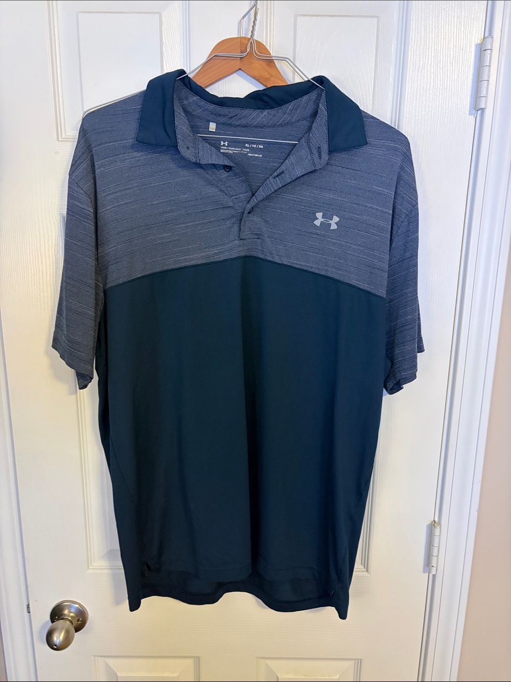 Under Armour Men's Dark Blue & Gray Two-Tone Polo